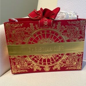 Christian Dior Limited Edition Red Celebration Gift Bag with Dior stuffing ~ New
